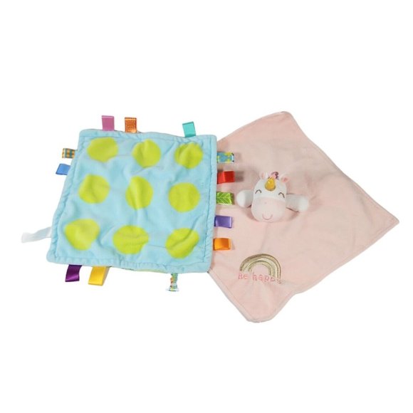 Mixed Lot 2 Lovey Security Blanket Baby Starters Taggies Plush Rattle Crib Toy - Picture 1 of 16